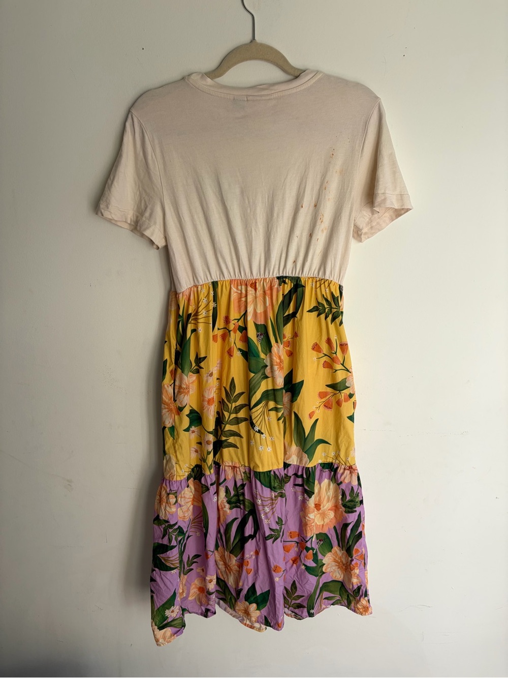 FARM RIO Tiered Maxi Shirt Yellow Dress Size Small Petite - Picture 6 of 8